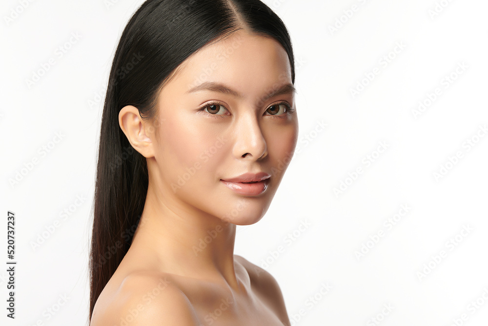 Beautiful young asian woman with clean fresh skin on white background, Face care, Facial treatment, Cosmetology, beauty and spa, Asian women portrait. Beautiful young asian woman with clean fresh skin on white background, Face care, Facial treatment, Cosmetology, beauty and spa, Asian women portrait.