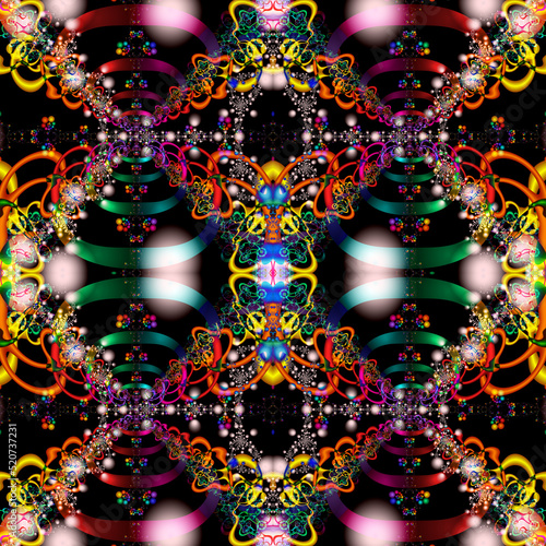 Three-dimensional joyful beautiful festive seamless bright pattern