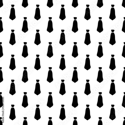 Black and white neck tie vector seamless pattern