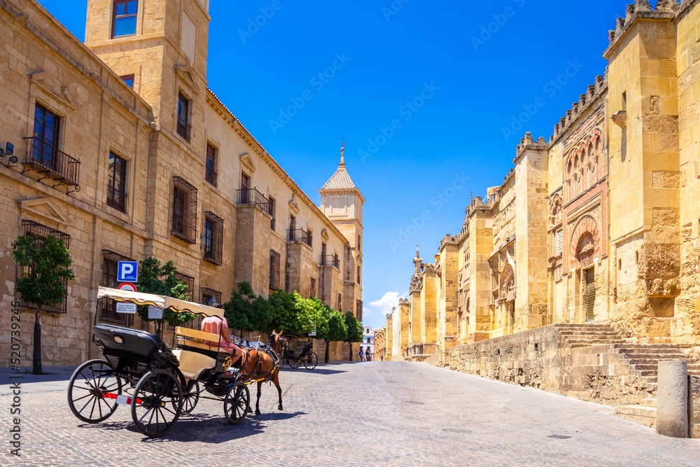 Street view of the old Andalucian city of Cordoba, Spain.