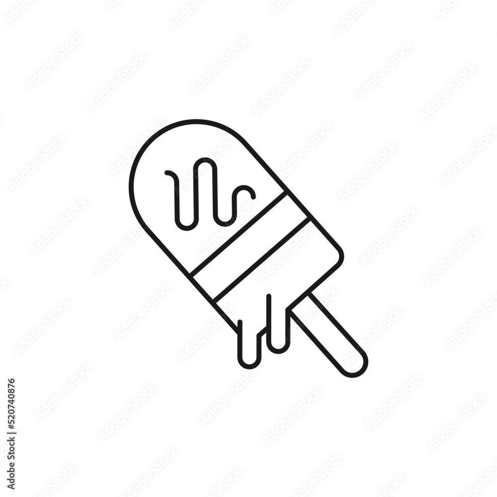 Popsicle Stick line art summer holidays icon design template vector illustration Popsicle Stick line art summer holidays icon design template vector illustration
