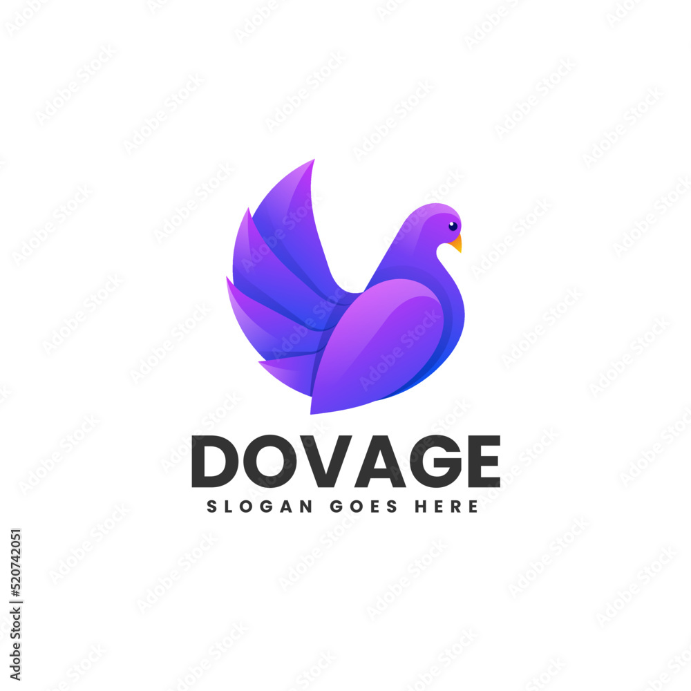 Fototapeta premium Vector Logo Illustration Dove Gradient Colorful Style.