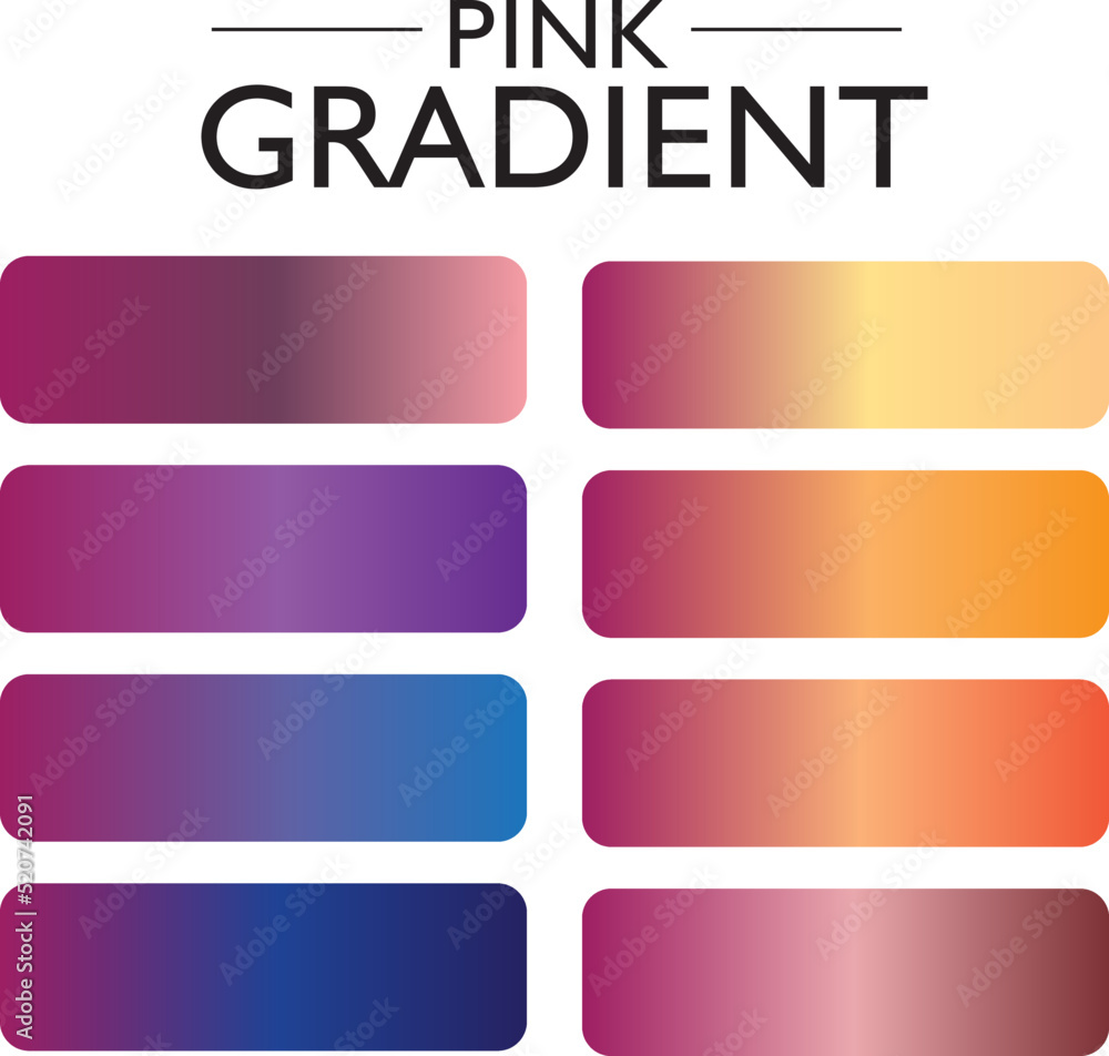 Eight pink-based gradients can be used on different background images Eight pink-based gradients can be used on different background images