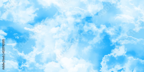 blue sky with clouds and sun reflection. Panorama of blue sky and White cloud nature background.Storm heaven panorama. Wide gloomy backdrop.>