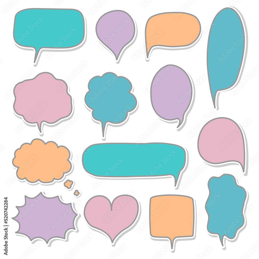 collection set of hand drawing frame border, blank speech bubble balloon, think, speak, talk, text box, banner, flat, design, vector illustration collection set of hand drawing frame border, blank speech bubble balloon, think, speak, talk, text box, banner, flat, design, vector illustration