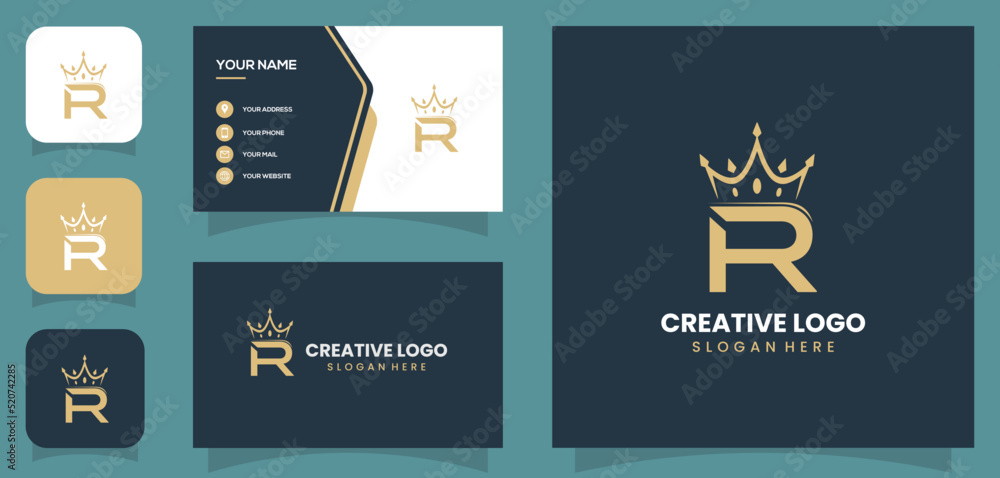 vector graphic of letter R and crown logo