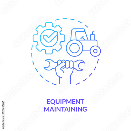 Wallpaper Mural Equipment maintaining blue gradient concept icon. Transport and tools. Farm energy efficiency abstract idea thin line illustration. Isolated outline drawing. Myriad Pro-Bold font used Torontodigital.ca