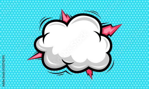Comic background design with cloud illustration