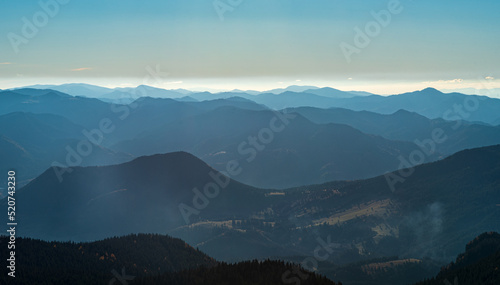 Velka Fatra mountains from Velky Choc hill in Chocske vrchy mountains in Slovakia