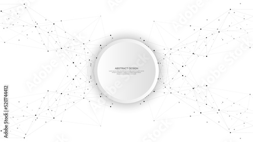 Abstract background and geometric pattern with connecting the dots and lines. Networking concept, internet connection and global communication