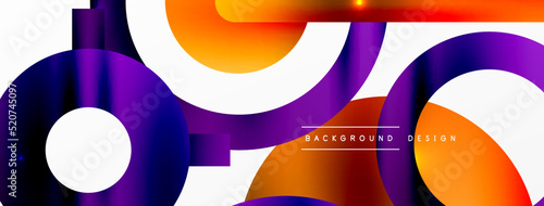 Circle composition abstract background. Trendy techno business template for wallpaper, banner, background or landing