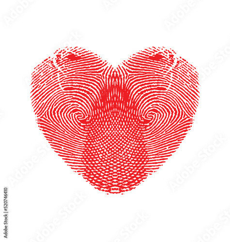 romantic red fingerprint love heart