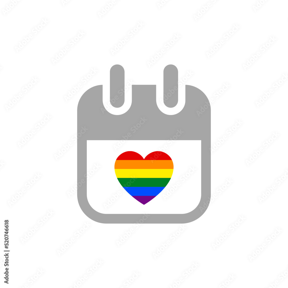 Symbol calendar with rainbow flag lgbt pride Stock Vector | Adobe Stock