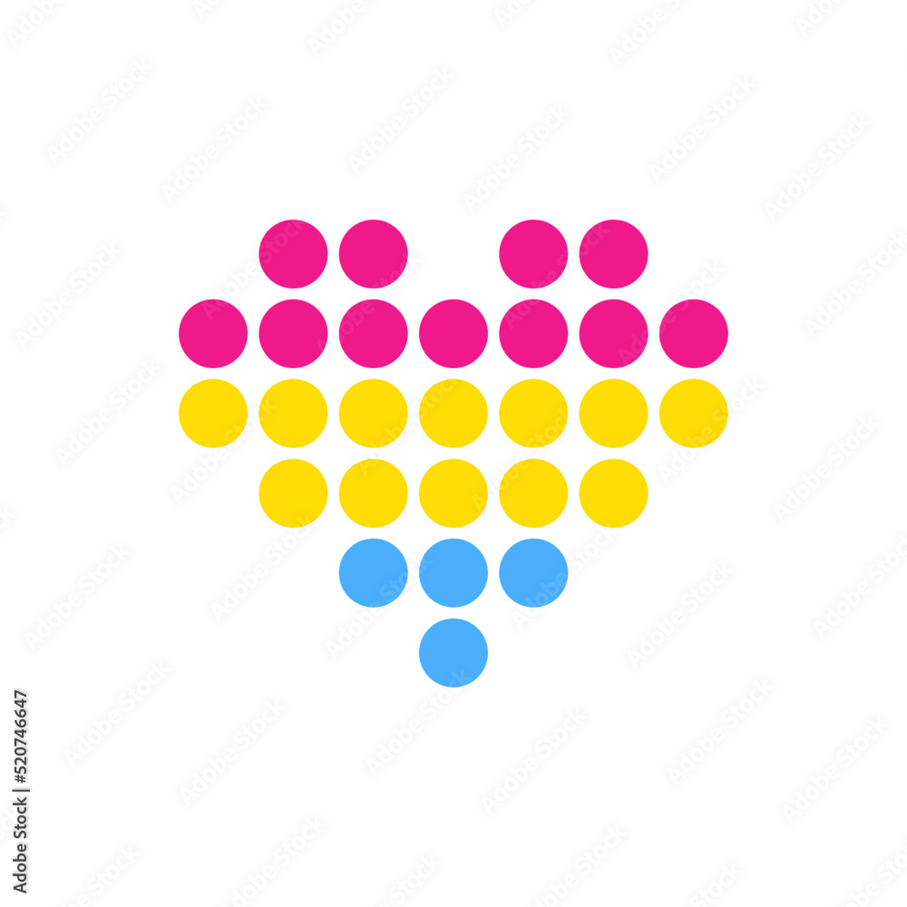 Symbol heart with pansexuality flag lgbt pride Symbol heart with pansexuality flag lgbt pride