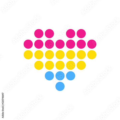 Symbol heart with pansexuality flag lgbt pride