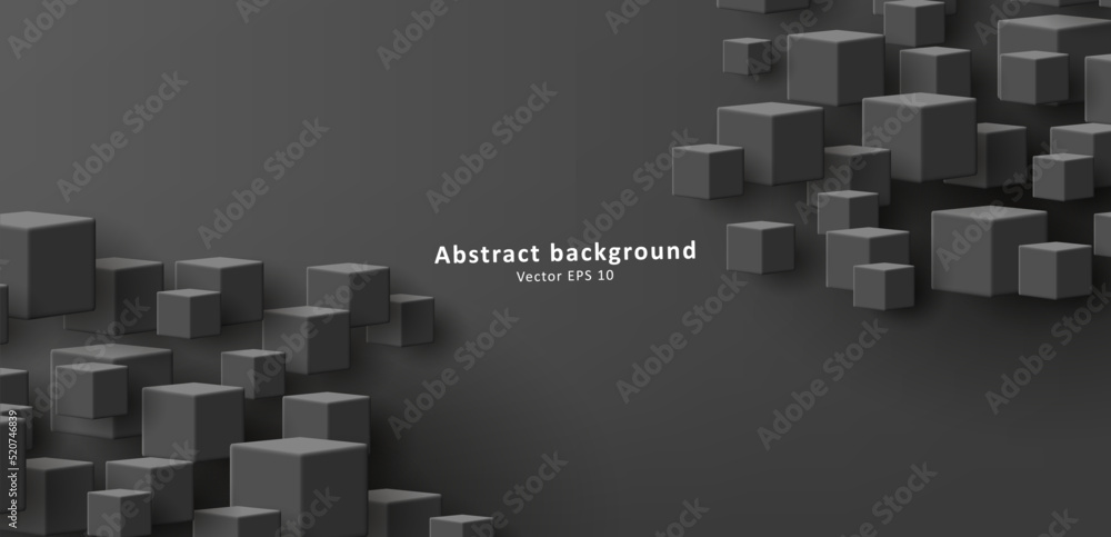 Abstract background with 3d cubes structure at the corners. Vector illustration Abstract background with 3d cubes structure at the corners. Vector illustration