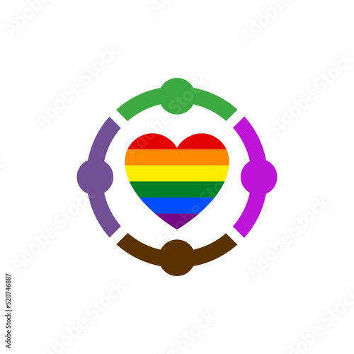 Symbol heart with flag lgbt pride