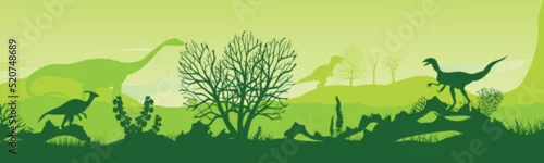 Tapety dinosaur silhouette in light green color. Vector