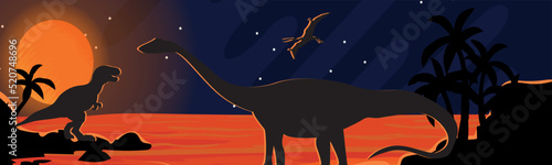 dinosaur silhouette in light green color. Vector