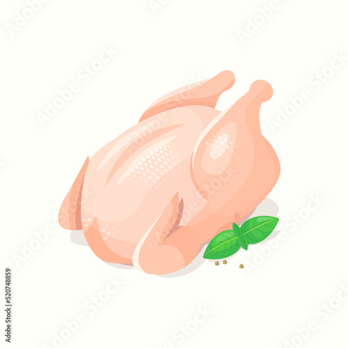 Raw chicken isolated on a white background