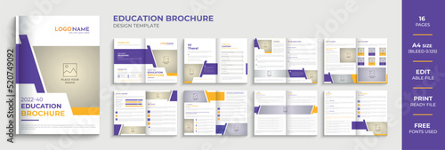 Modern and creative kid education school brochure template design. school, college, and university admission profile brochure layout
