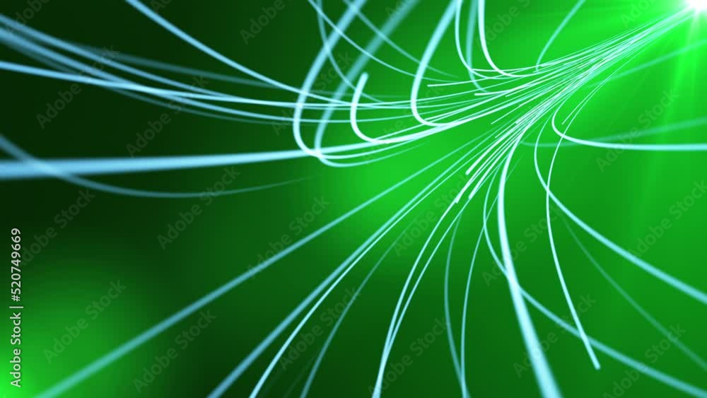Digital data flow stream - abstract computer generated green background. Glowing lines represent concept of fiber optic cable. Seamless loop animation. Digital data flow stream - abstract computer generated green background. Glowing lines represent concept of fiber optic cable. Seamless loop animation.