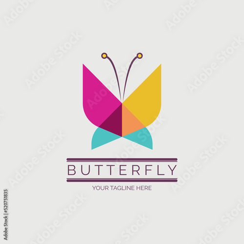 butterfly modern logo template design for brand or company and other