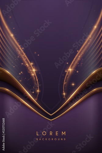 Abstract violet and gold luxury background