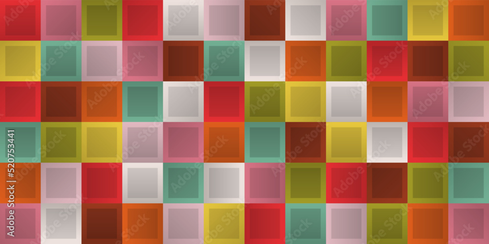 Gradient colored slabs. Seamless simple pattern of gradient squares for interior and print.