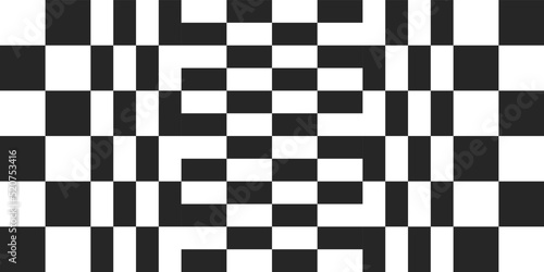 Checkerboard pattern for interior and print. Decor design of checkered alternating cells.