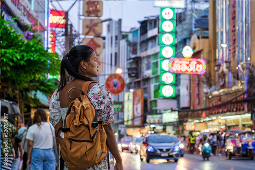 Photography China town Bangkok Thailand, colorful streets of China Town Bangkok