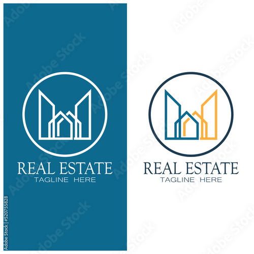 Real Estate Business Logo icon illustration Template, Building, Property Development, and Construction Logo Vector
