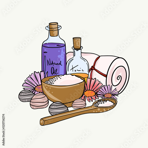Spa products set vector art