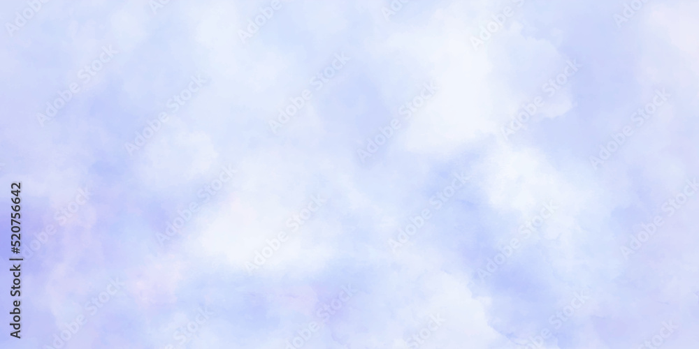 blue sky with clouds Retro Washed Out Effect. Ethnic Tie Dye Blue Watercolor background. Light grey bubbly cloud patterns and textures watercolor background.	