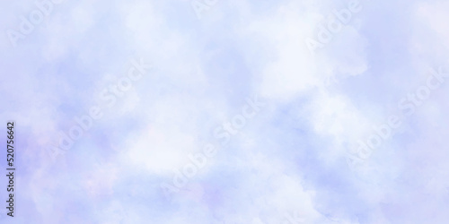 blue sky with clouds Retro Washed Out Effect. Ethnic Tie Dye Blue Watercolor background. Light grey bubbly cloud patterns and textures watercolor background. 