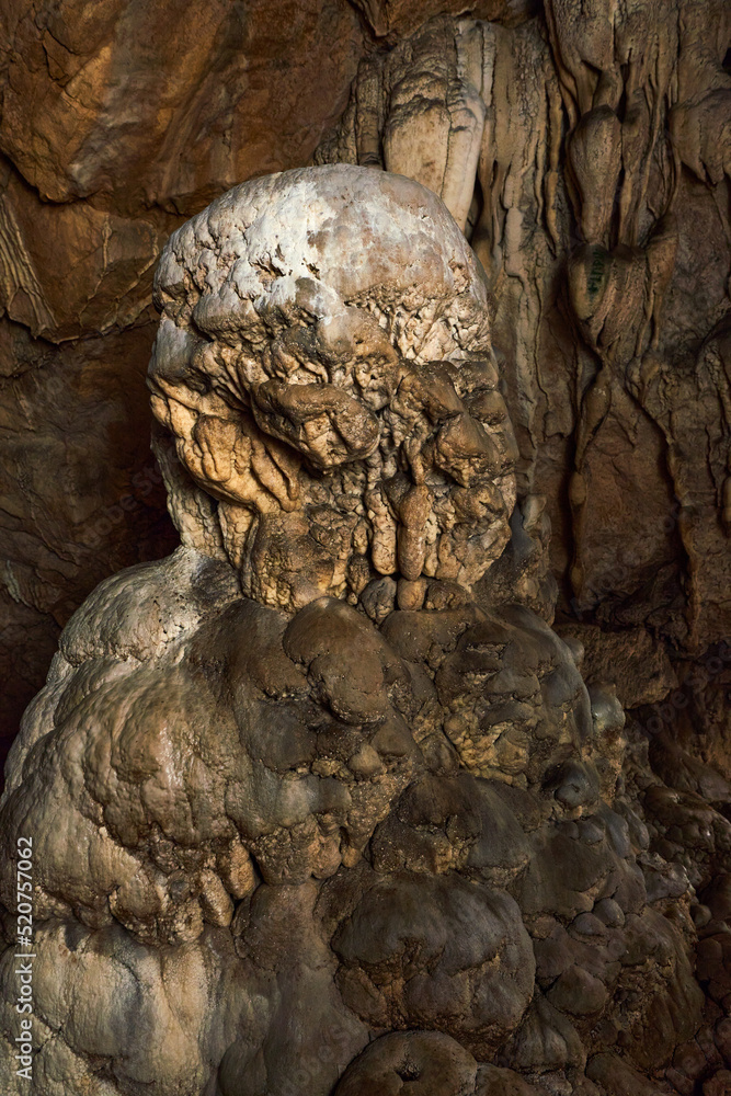 Interior of a cave with speleothemes Interior of a cave with speleothemes