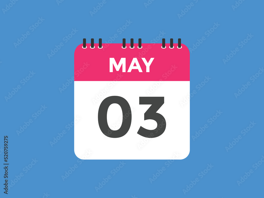may 3 calendar reminder. 3th may daily calendar icon template. Vector illustration
may 3 calendar reminder. 3th may daily calendar icon template. Vector illustration
