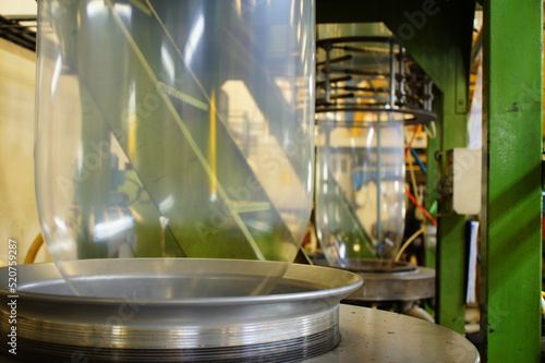 LDPE Blown film extrusion plastic bag-making machine with part of air ring.