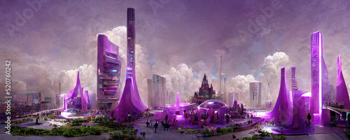 Virtual futuristic metaverse city as header photo