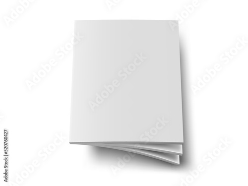 Flying White Book Or Magazine With Blank Cover