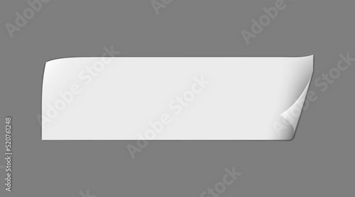 3D Rectangle Paper Banner With Curled Corner