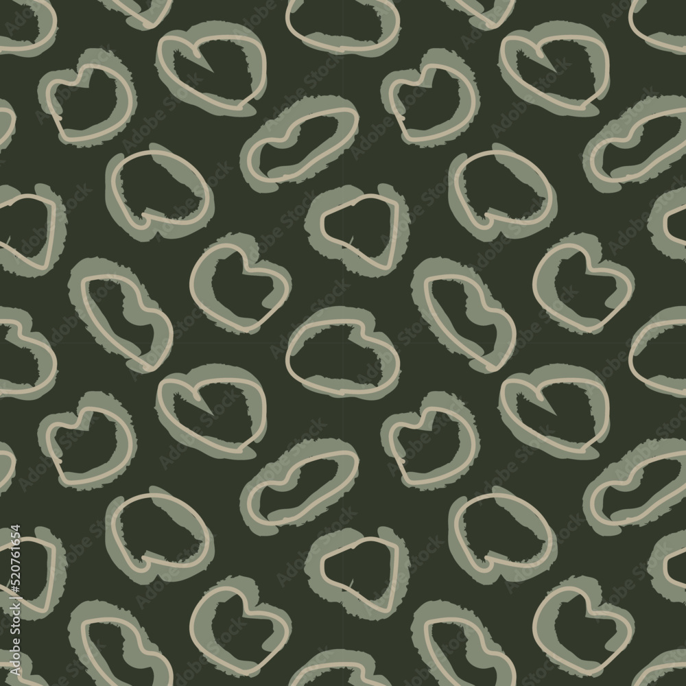 Heart shaped brush stroke seamless pattern design Heart shaped brush stroke seamless pattern design
