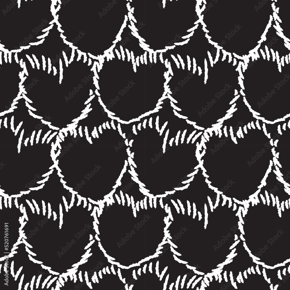 Fototapeta premium Heart shaped brush stroke seamless pattern design