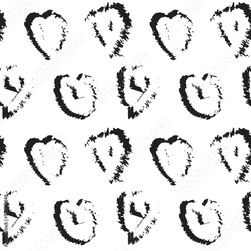 Heart shaped brush stroke seamless pattern design