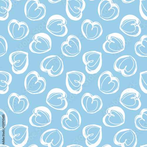 Heart shaped brush stroke seamless pattern design