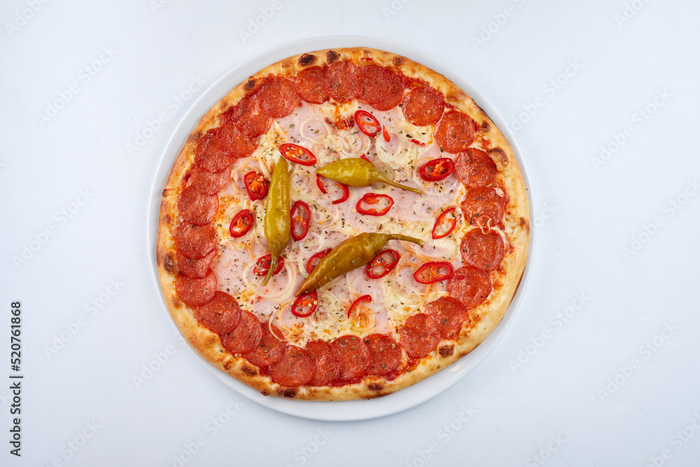 italian pizza on the white plate italian pizza on the white plate