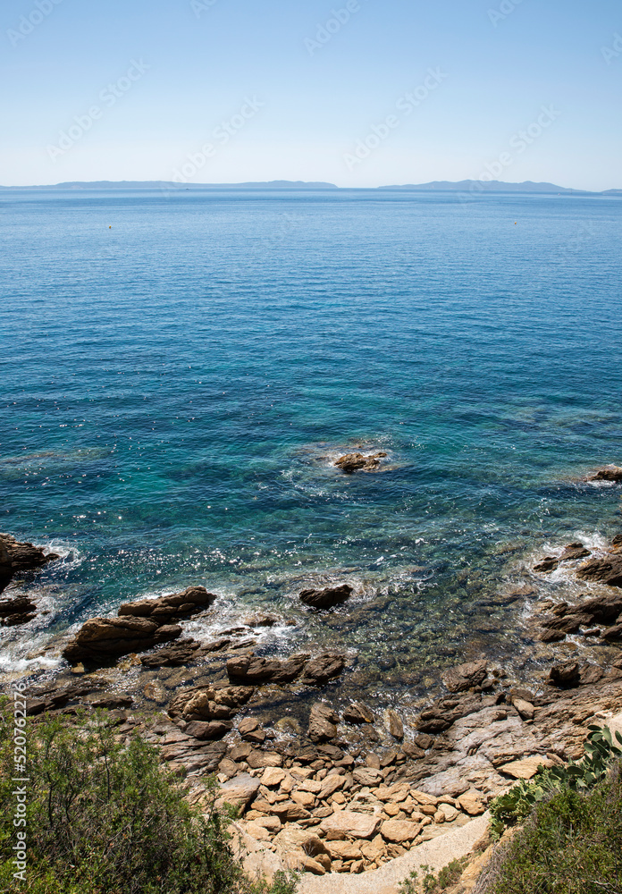 Cote d'Azur sea and stones in France