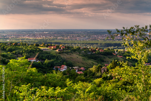 Beautiful summer landscape, green hills of Fruska Gora, travel to Serbia