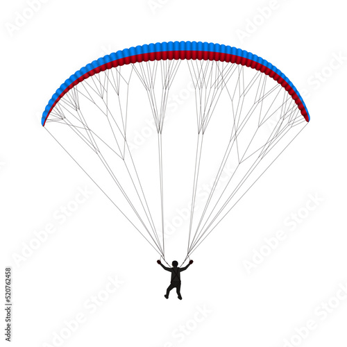 3D Colorful Parachute Isolated On White Background