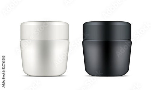 3D White And Black Cosmetic Cream Jar Package